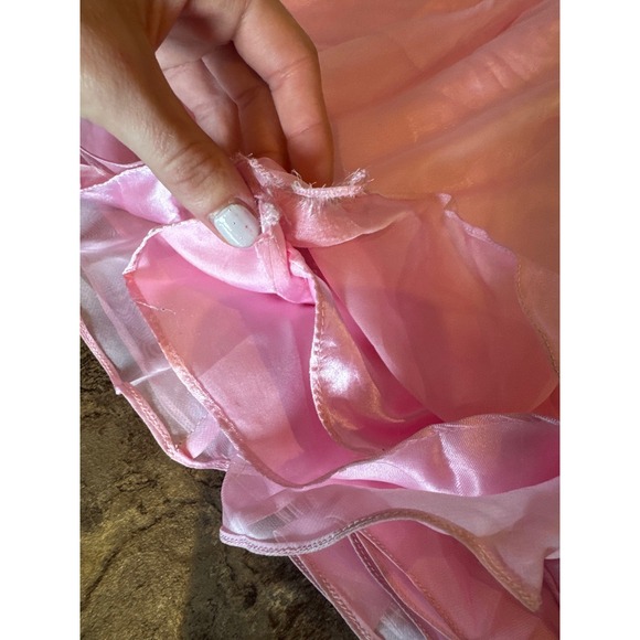 Cassandra Stone Size 16 Formal Gown Pink Strapless Rhinestone Dress Prom - Picture 7 of 9